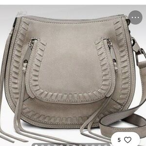 Rebecca Minkoff Gray Leather Saddlebag Vanity Crossbody Purse